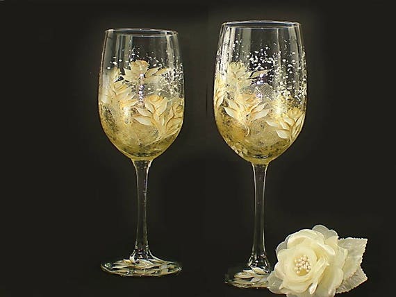 50th Anniversary Crystal Wine Glasses Personalized Set Of 4 1224