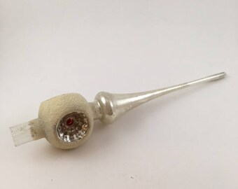 Vintage Silver Christmas Tree Topper Glass
