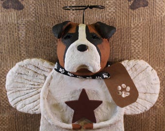 boxer dog angel statue