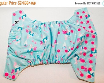 Christmas In July SALE Mermaids and Unicorns Cloth Diaper - One Size Diaper - Pocket Diaper - Cloth Diaper Cover - AI2 Diaper Snaps or Velc