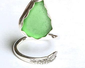 Sea Glass Adjustable Beach Ring