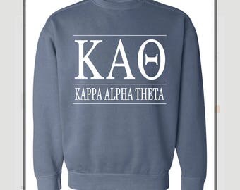 New Kappa Alpha Theta Comfort Colors Stripe Crewneck Sweatshirt // Size Small-3XL