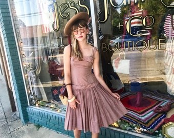 1950's Gigi Young Americana Striped Drop Waist Dress