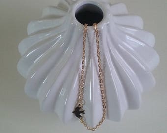 Swallow tiny handmade necklace gold