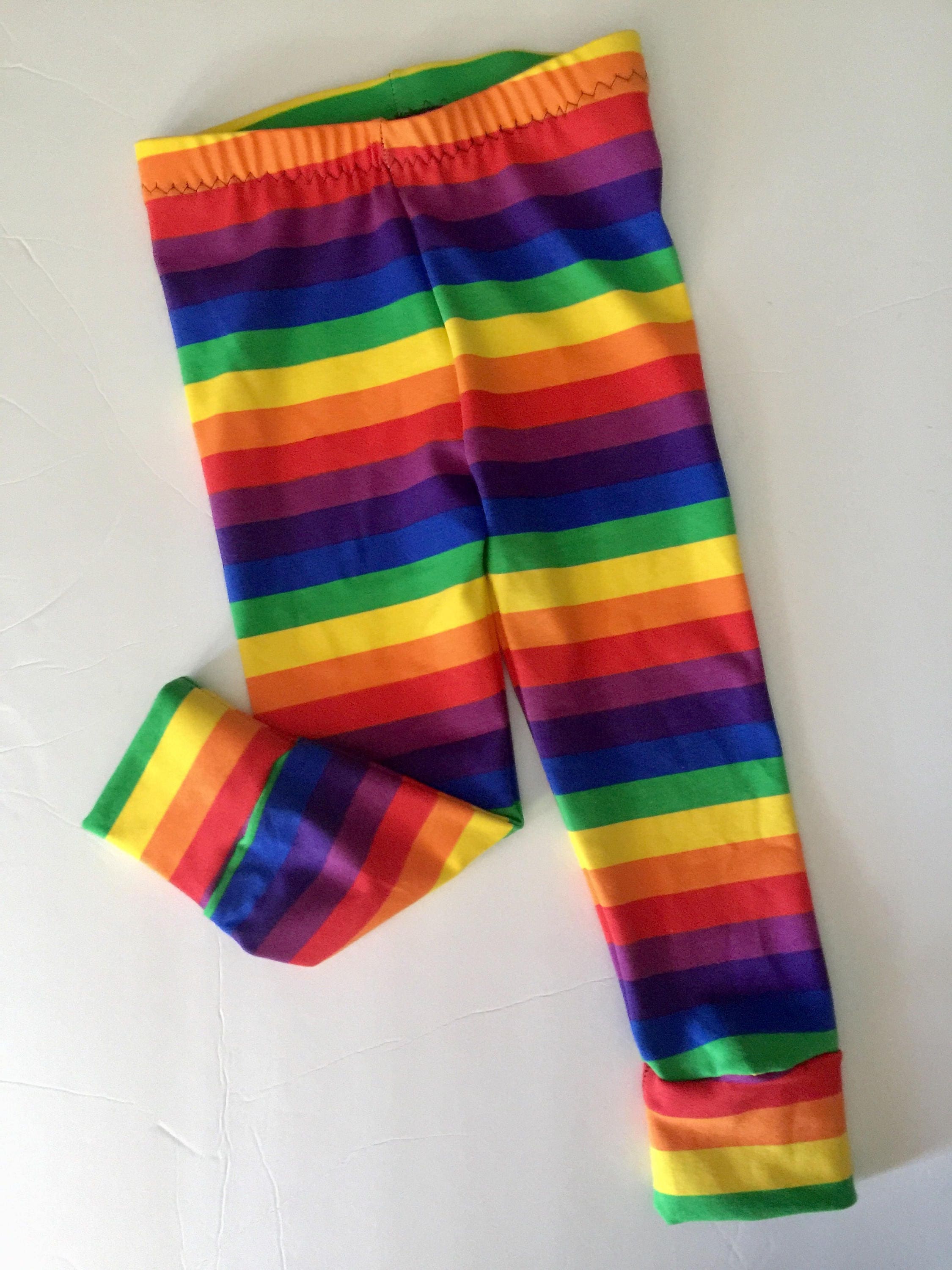 Rainbow Stripe leggings Baby Toddler Kids Girls Boys colorful