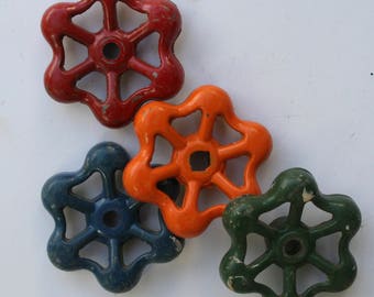 Set of 4 Super Sweet Spring Mix Vintage Valve Handles -Faucet Handles-Garden Spigot Handles-Shipping Special