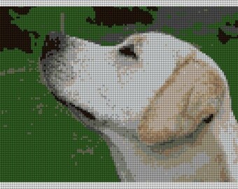 yellow lab needlepoint pillow