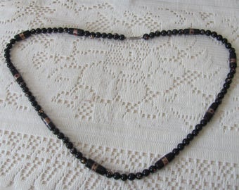 Venetian Lampwork Bead Necklace, Vintage 28"