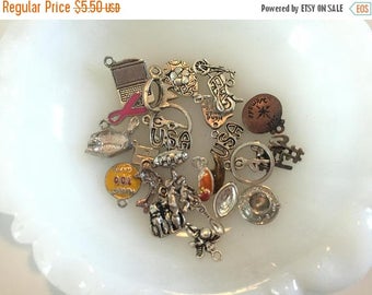 SUMMER SALE Destash Craft Lot of Vintage and Salvaged Assorted Charms and Pendants