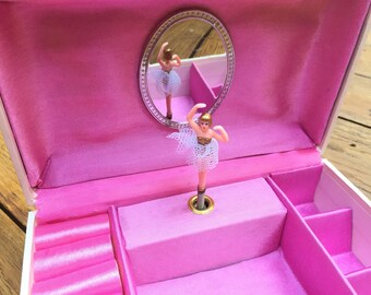 Ballerina Jewelry Box with Music Musical Jewelry Box with Mirror Ballerina Music Box Vintage Jewelry Boxes Box for Girls - Wind Up Music Box