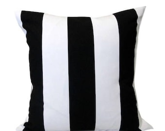 SALE Black and White Striped Pillow Cover, Accent Pillow, Toss Pillow, Vertical Stripe, Various Sizes