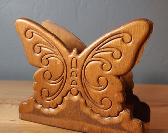 Wood Pressed Butterfly Napkin Holder - Letter Holder