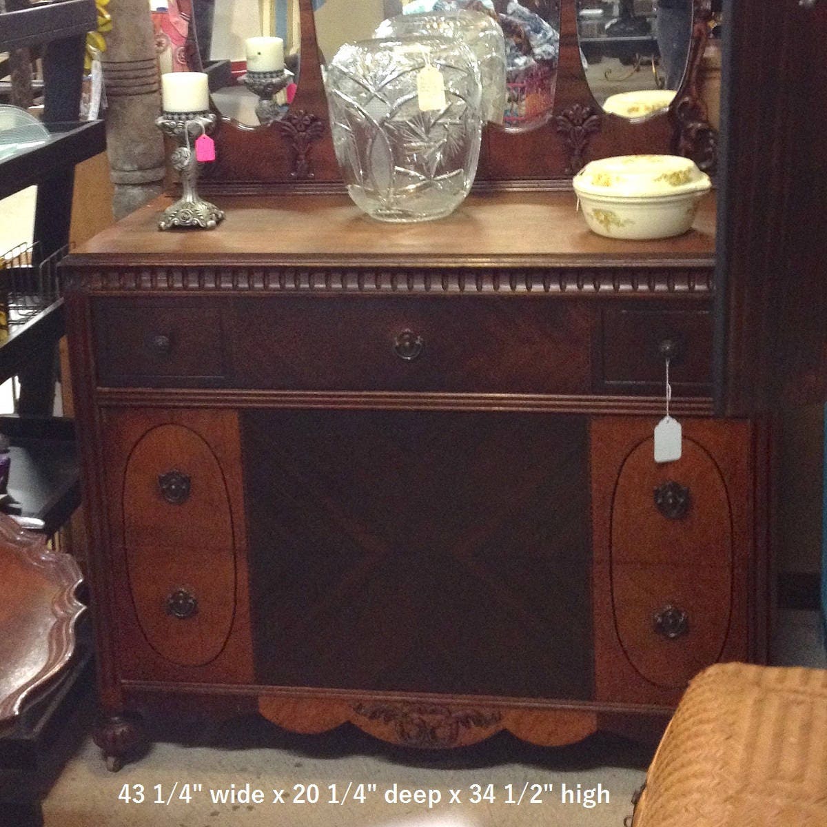 BATHROOM VANITY Shabby Chic Dresser Bathroom Vanity Cabinet CONVERTED From Antique Dresser and 