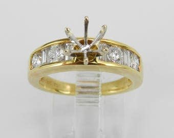 Vintage 1/2CT Halo Diamond Engagement Ring Setting White Gold