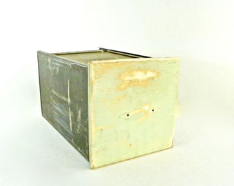 Hoosier Cabinet Tin Bread Box Drawer with Sliding Lid, Farmhouse Decor