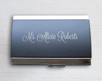 Personalized Business Card Case: Personalized Gift for Him, Engraved Business Card Holder, Custom Business Card Case, Gift for Professionals