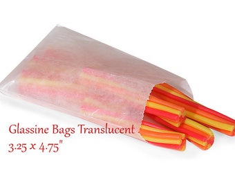 Glassine Bags 100 Flat Treat Glassine Bag - MEDIUM 3.25 x 4.75 Favor Bags
