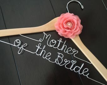 Mother of the bride hanger, Bridal gift, Mother's day gift, bridal hanger, bride gift, bridesmaids gift, custom wire hanger