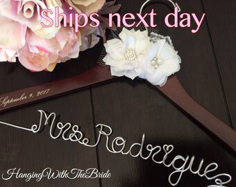 Rush order, Personalized Wedding hanger, custom wire hanger, bridal hanger, bride gift, bridesmaids gift, custom made hanger