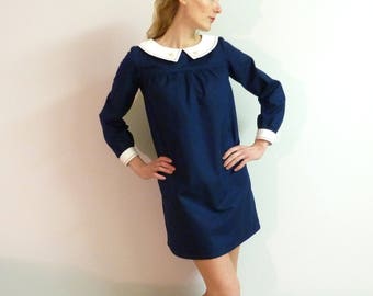 Navy blue cotton dress