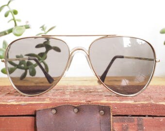 Vintage Aviator Sunglasses 1970's New Old Stock By Foster Grant Made in Taiwan Great lens color BY Foster Grant Grey Lens