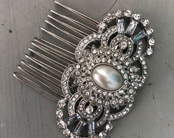 Art deco Hair Comb, Bridal Hair Comb, Wedding hair Accessories, Bridesmaid accessory