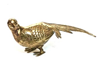 Brass Pheasant Figurine Sculpture