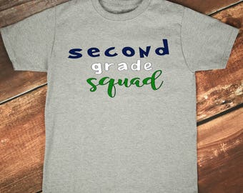 Second Grade Squad, 2nd Grade Teacher, Teacher Team Shirt, Teacher Shirt, Teacher Gift, First Day of School, 2nd Grade Team
