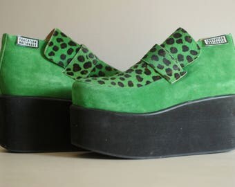 green leopard shoes