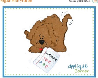 40% OFF 686 Homework Puppy Dog 3D applique design digital for embroidery machine by Applique Corner