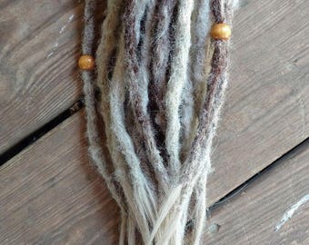 22 Permanent Synthetic Dreads Dreadlock Extensions Light Blonde Brown Mix 15"