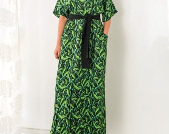 SALE ON 20 % OFF Green Maxi Dress, Floral Maxi Dress, Boho Maxi Dress, Plus size Maxi Dress, Long Maxi Dress, Floral dress, Summer dress, Pa