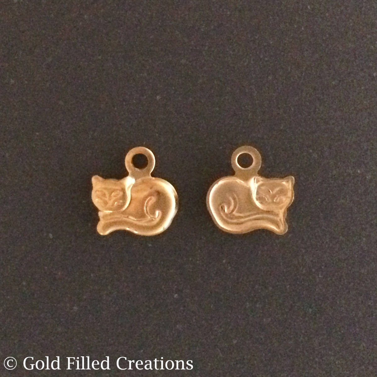 5pcs Gold Filled Cat Charms , gold tiny pet charms , gold fill Animal