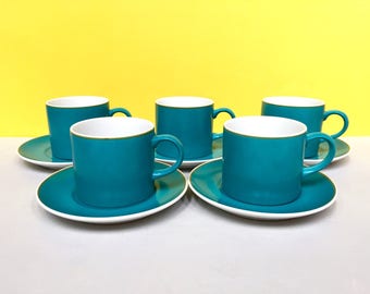 Schmid Kreglinger 'Kelco' Lagardo Tackett-designed cup/saucers, set of five