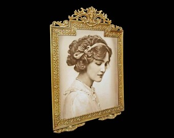 Large Figural Rectangular Bronze Frame Tabletop