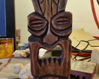 Happy Tiki Wood Carving