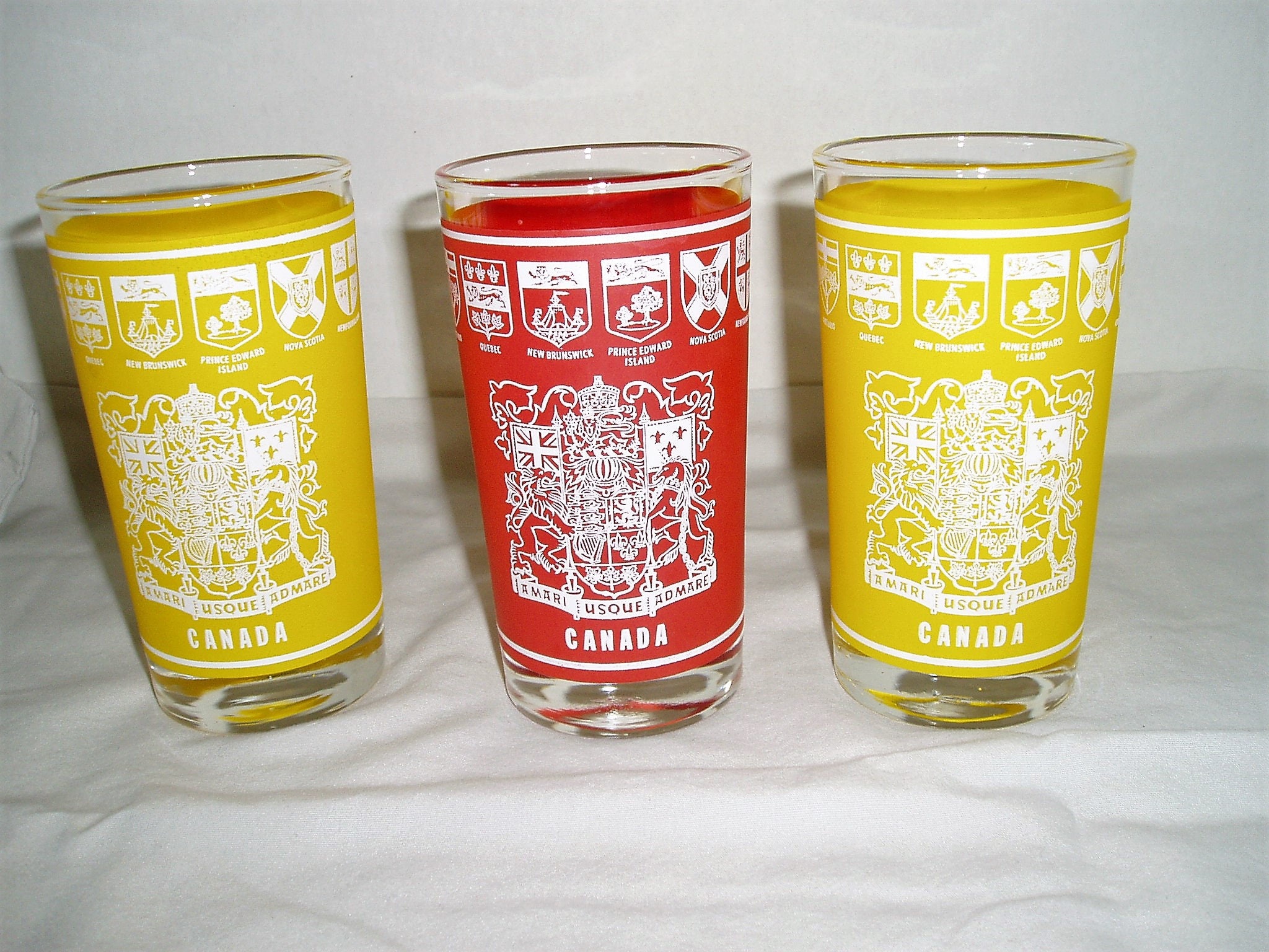 Vintage glasses Canada glasses frosted barware vintage