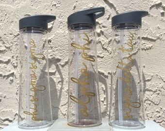 Gold Script {Sorority} Water Bottle