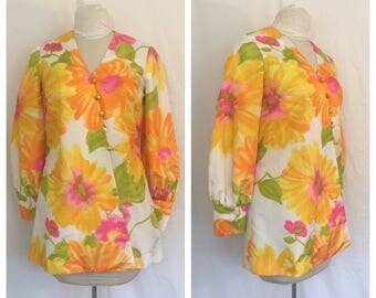 FLASH SALE Vintage 1960's Tori Richard Floral Blouse