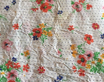 Vintage Floral and Polka Dot Twin Flat Sheet