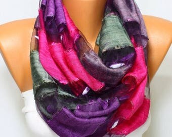 Fuchsia Scarf Smokey Gray Scarf Purple Scarf Lilac Scarf Lightweight Scarf Spring Scarf Summer Scarf Gift Ideas For Her For Mom