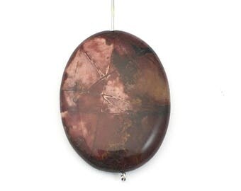 1 Picasso jasper stone bead / 30mm x 40mm #PP014-10