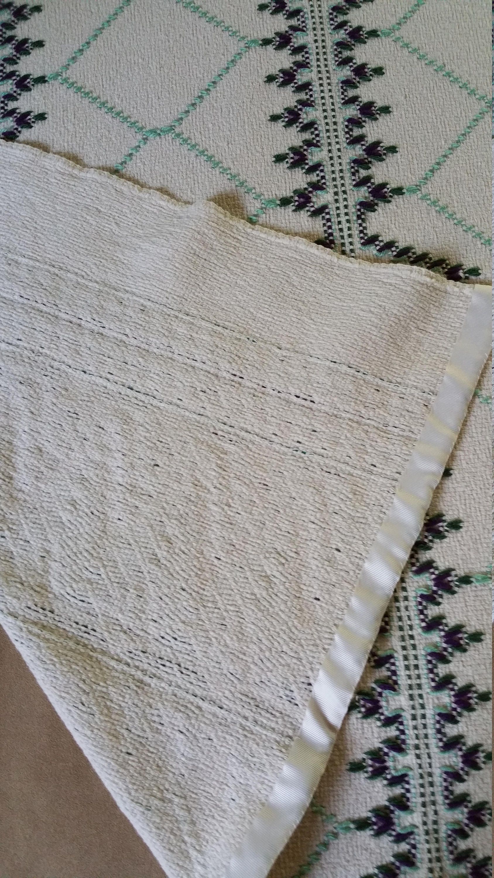 Swedish Weaving Huck Weaving Monks Cloth Lap Throw / Blanket