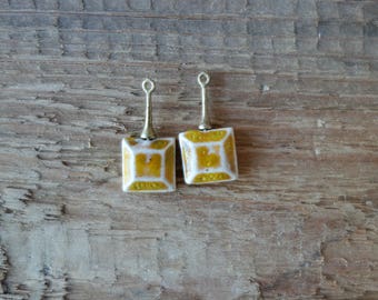 Tiny Ceramic pendant .Ceramic handmade