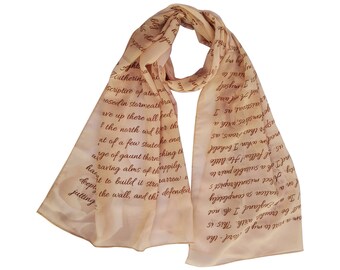 Wuthering Heights Book Scarf, Emily Brontë Literary Quotes, Literary Scarf, Romantic Scarf, Literary Print, Literary Gifts, Bookish