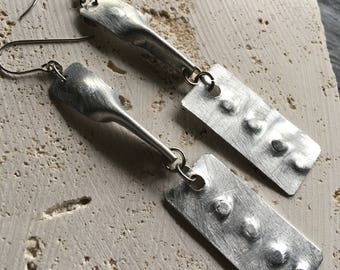 Silver drop chandelier earrings