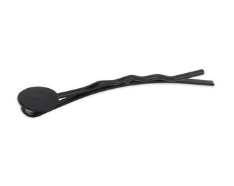 X 2 black tray Barrettes for cabochon