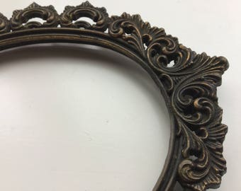Brass Frame, Oval Vintage Ornate Frame, Rustic Mirror Frame, Craft Supply,Picture frame,Decoration