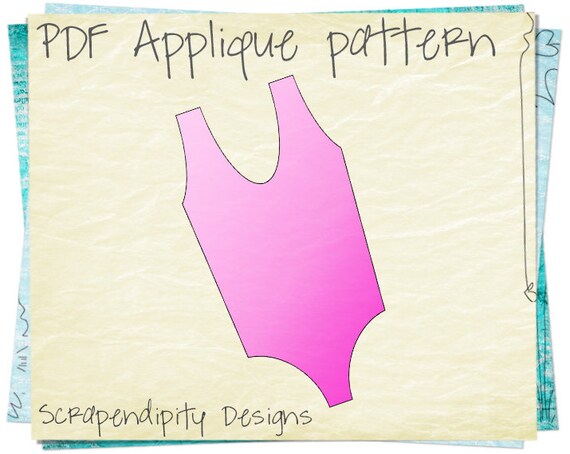 Bathing Suit Applique Design Summer Applique Quilt Pattern