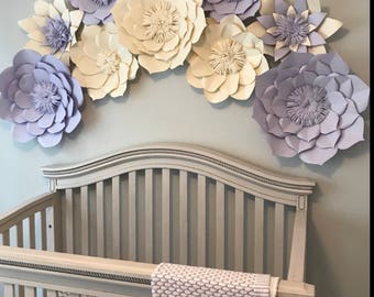 Paper flower backdrop,giant paper flowers,nursery decor,wedding backdrop,party decoration,bridal shower decor,large paper flowers,home decor